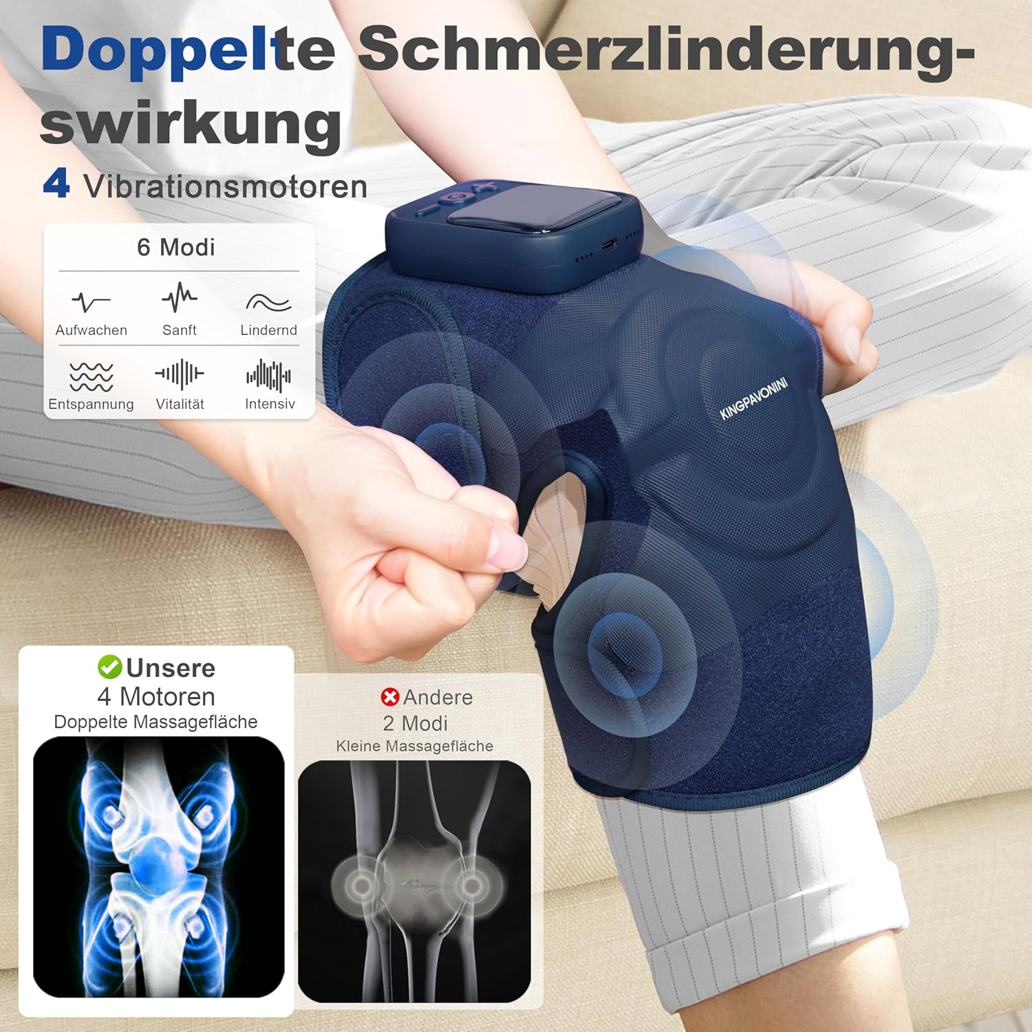 Kabelloses Knie-Massagegerät mit Wärmefunktion - 33% Rabatt