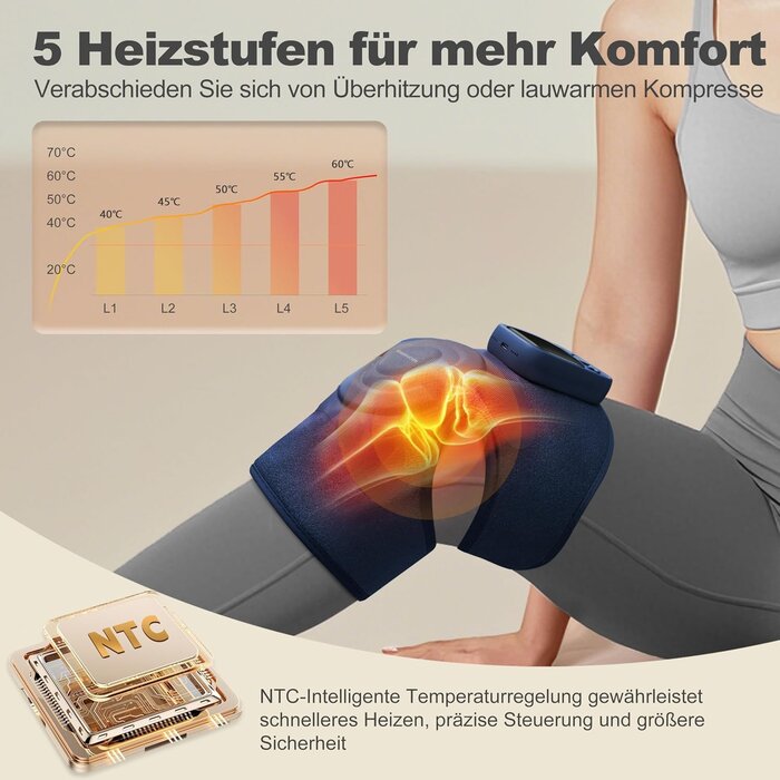 Kabelloses Knie-Massagegerät mit Wärmefunktion - 33% Rabatt