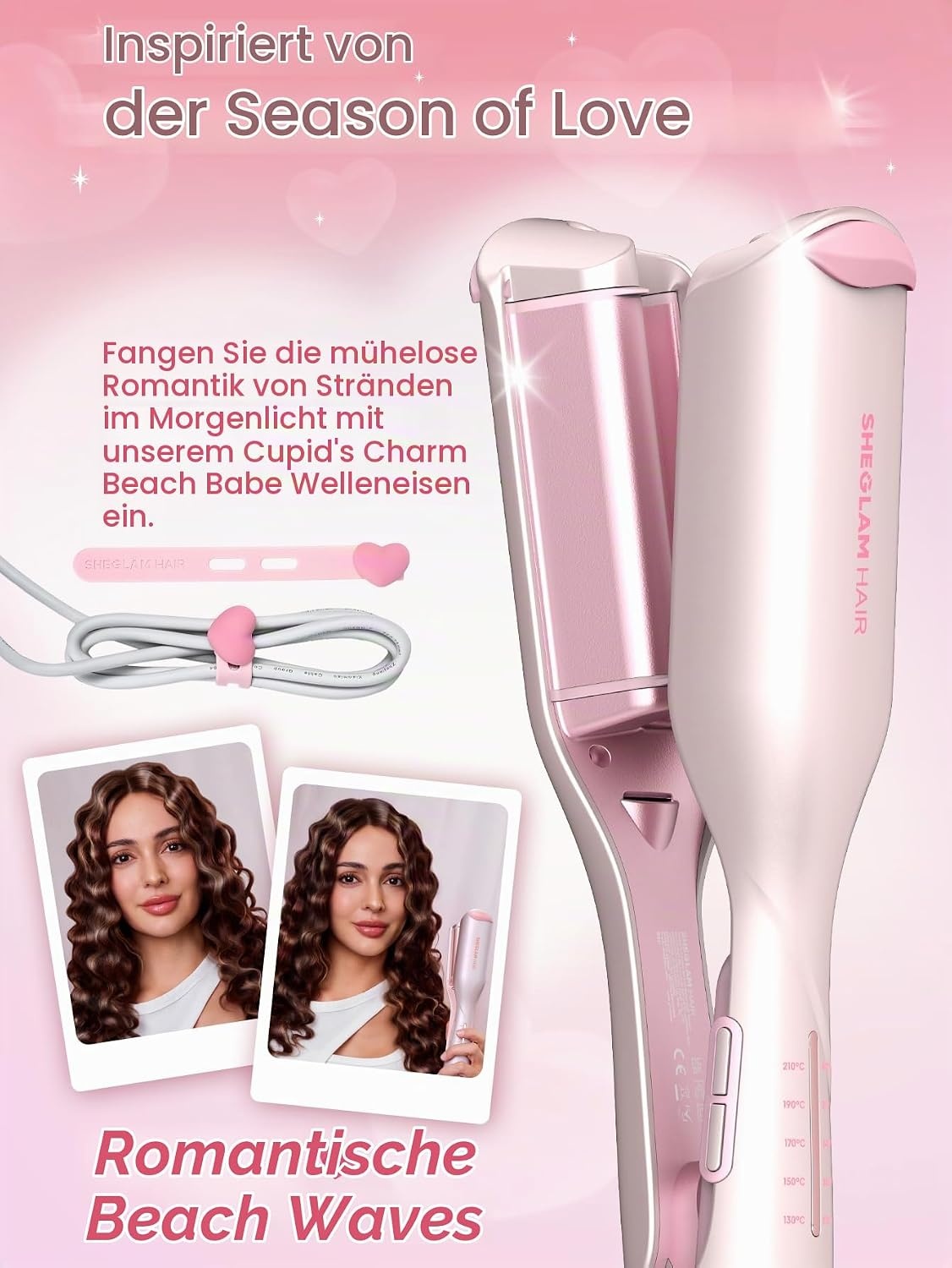 Wellenstab 19 mm für Beach-Waves - Kirschblütenrosa - 33% Rabatt