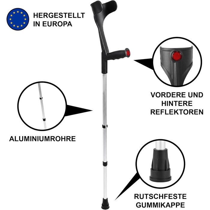 Unterarmgehstützen 2er Set - Schwarz - 32% Rabatt