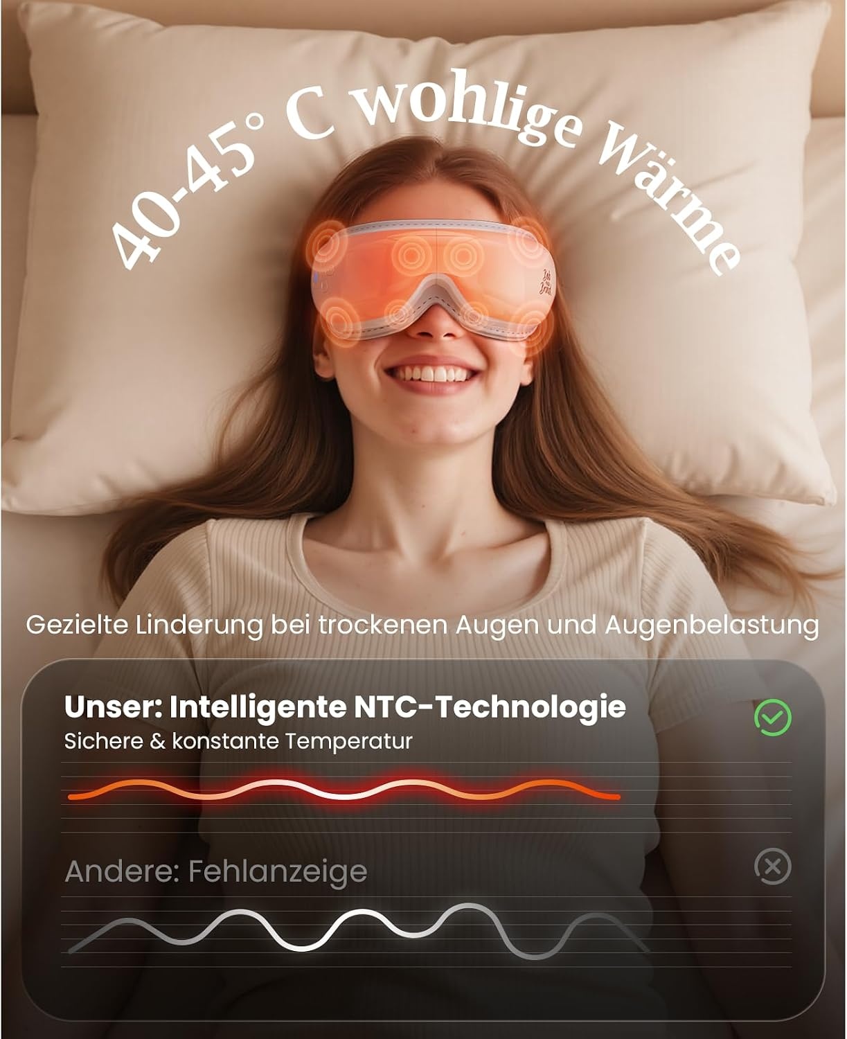 Augenmassagegerät mit Wärme & Musik - 34% Rabatt auf Ausgepackt-Modell