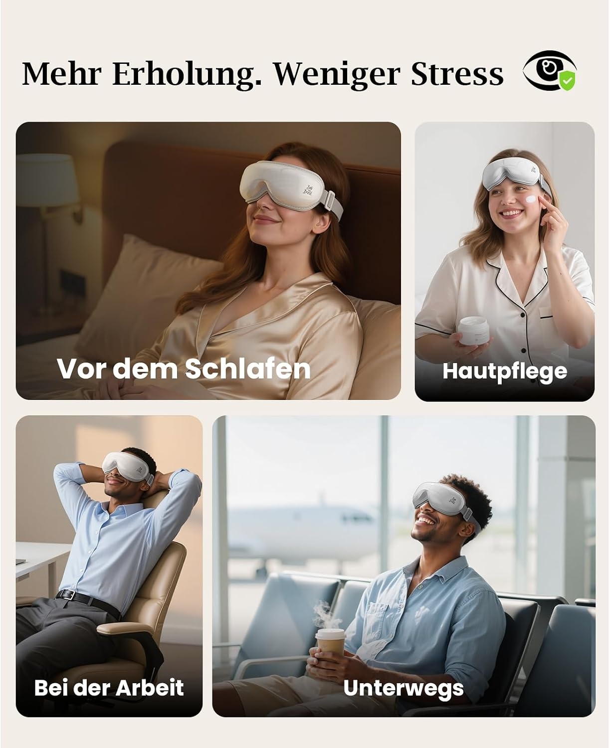 Augenmassagegerät mit Wärme & Musik - 34% Rabatt auf Ausgepackt-Modell