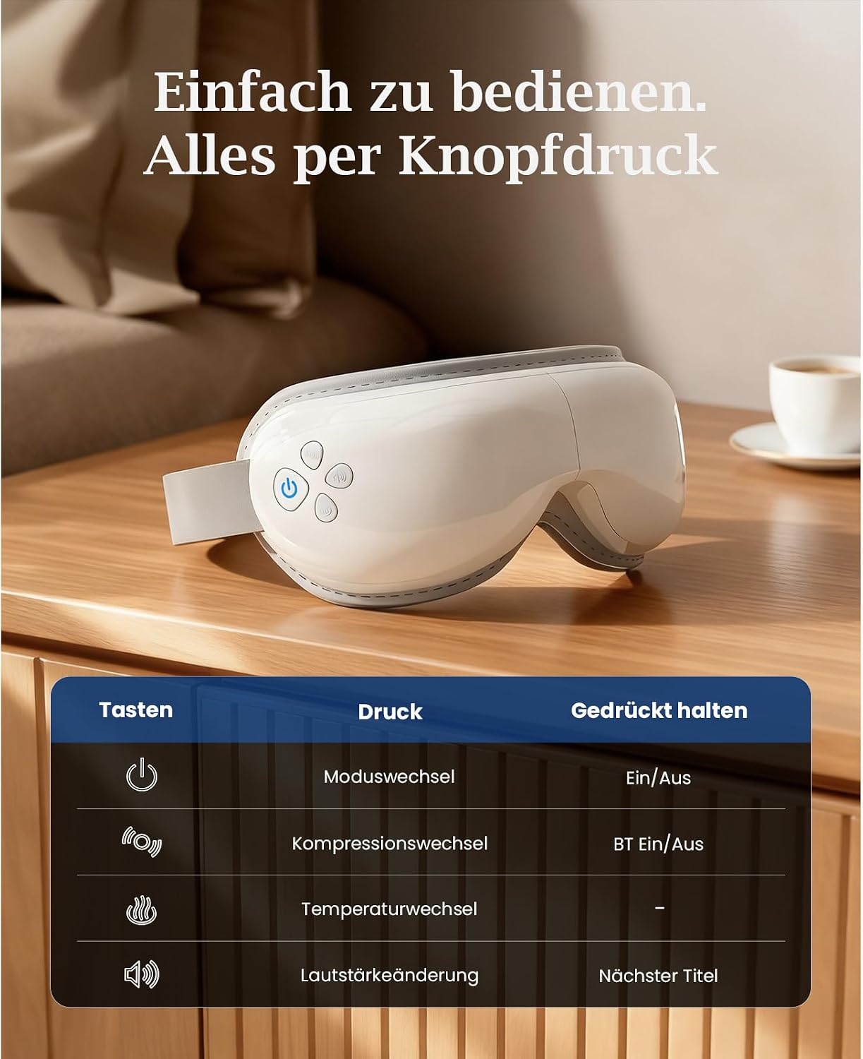 Augenmassagegerät mit Wärme & Musik - 34% Rabatt auf Ausgepackt-Modell