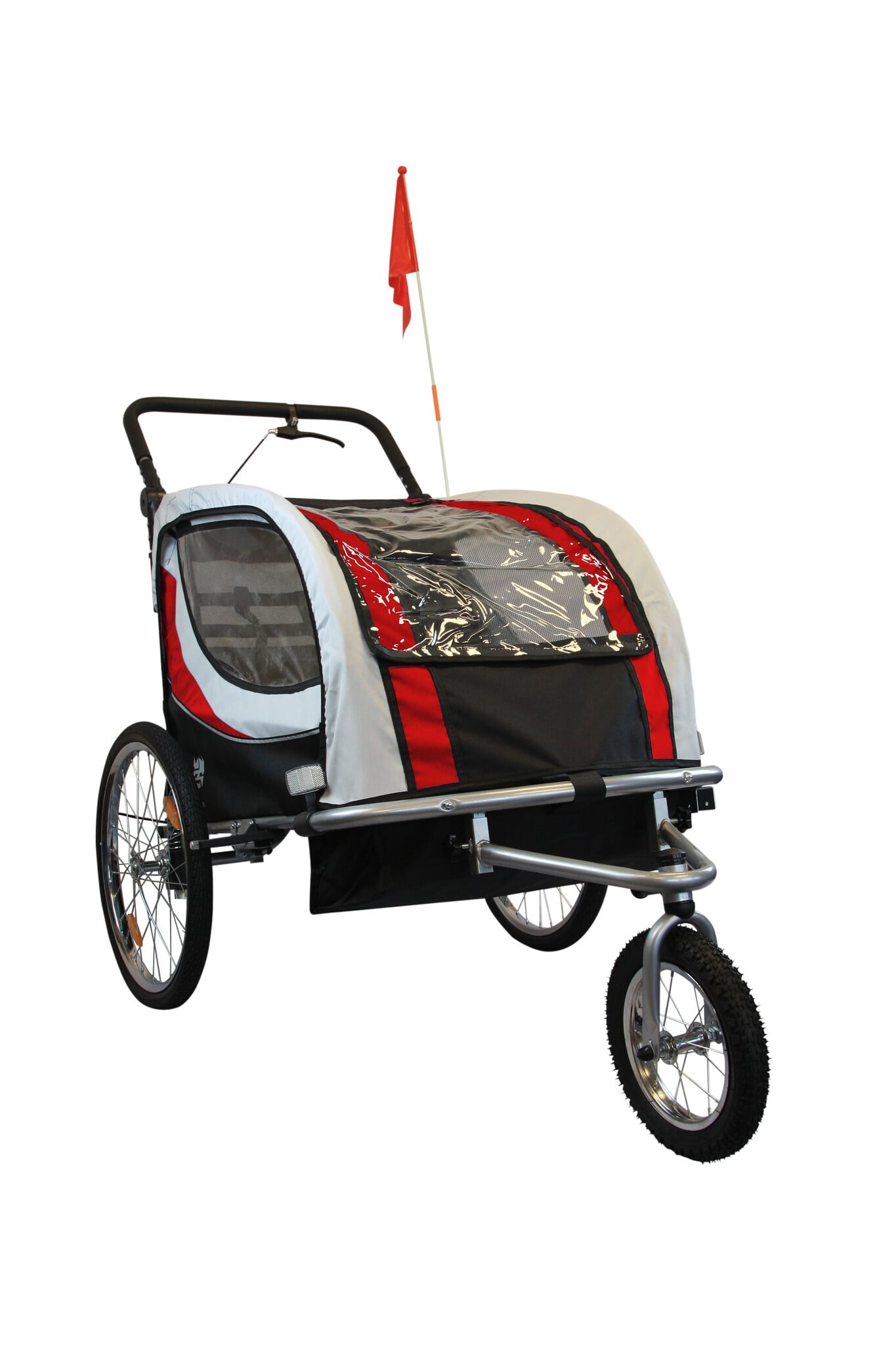 Viking Choice Fahrradanhänger für 2 Kinder, klappbar, Rot - 32% Rabatt