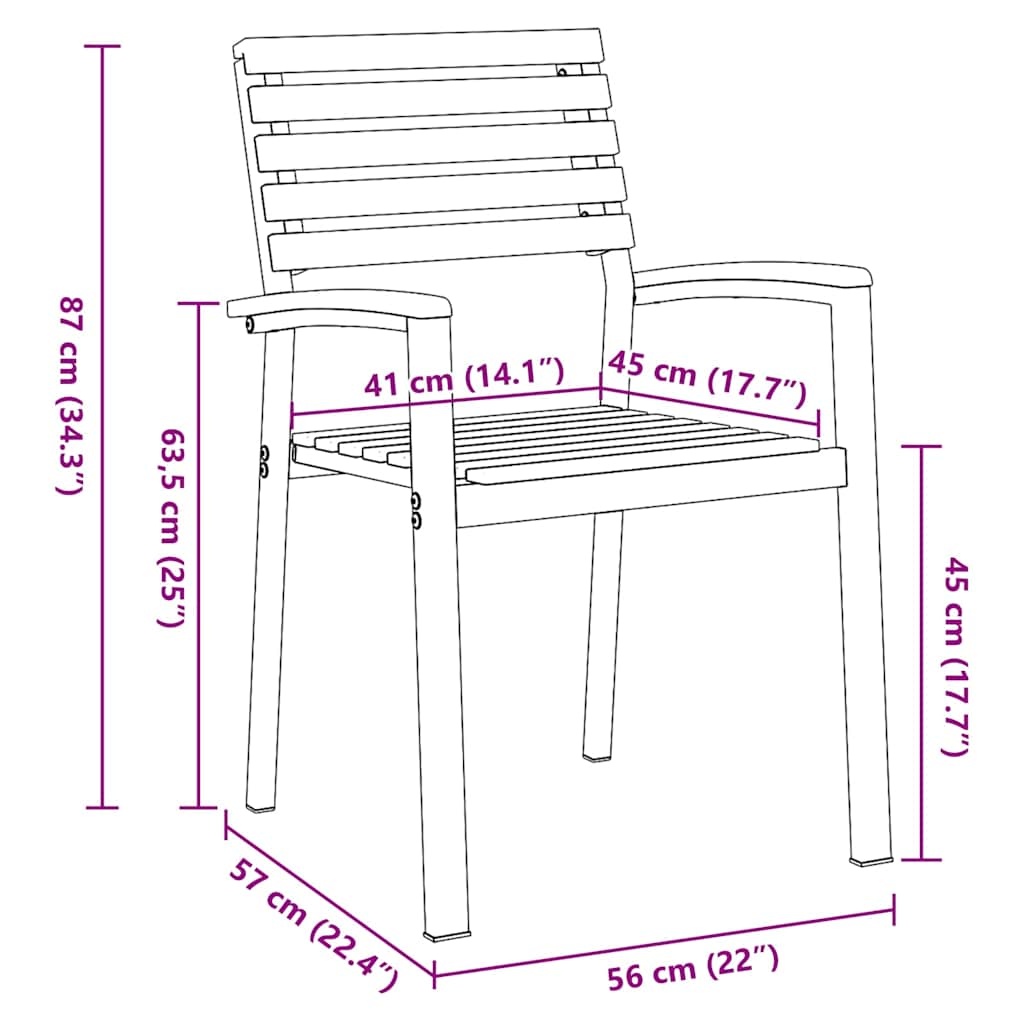 Vidaxl 4er-Set Gartenstühle Akazienholz, stapelbar - 35% Rabatt