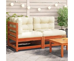 Vidaxl Massive 2-Sitzer Gartenbank in Wachsbraun - 140x70x67 cm - 52% Rabatt