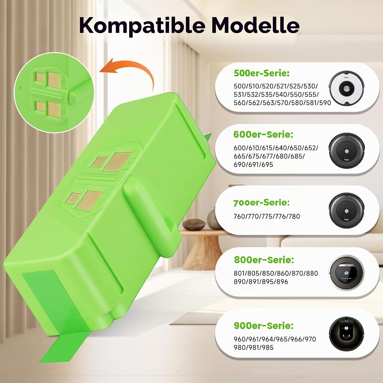 Ersatz-Akku für Saugroboter 14,8V 6700mAh - 33% Rabatt