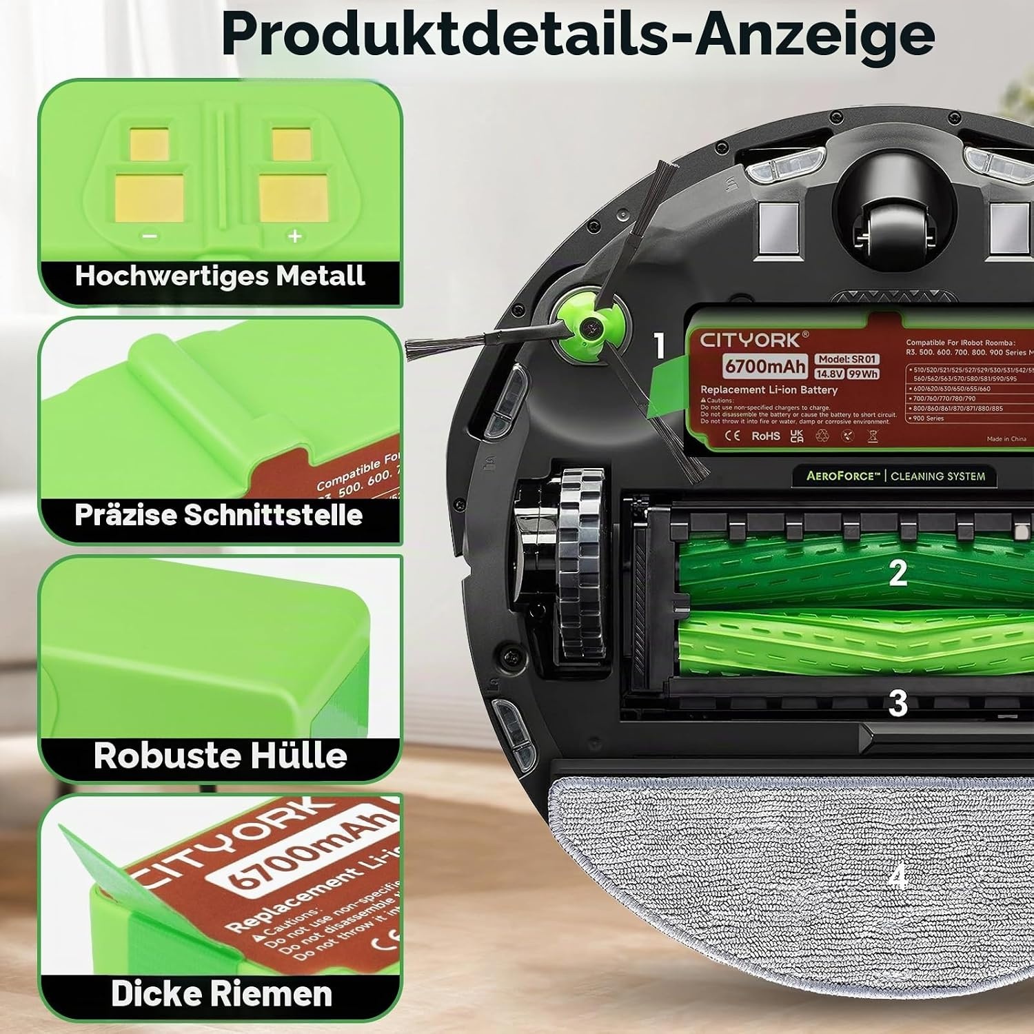 Ersatz-Akku für Saugroboter 14,8V 6700mAh - 33% Rabatt