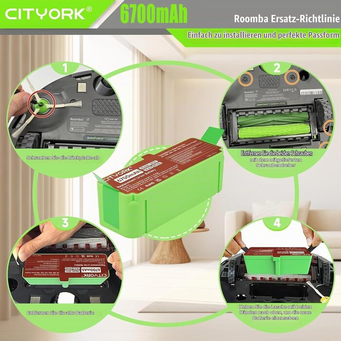 Ersatz-Akku für Saugroboter 14,8V 6700mAh - 33% Rabatt