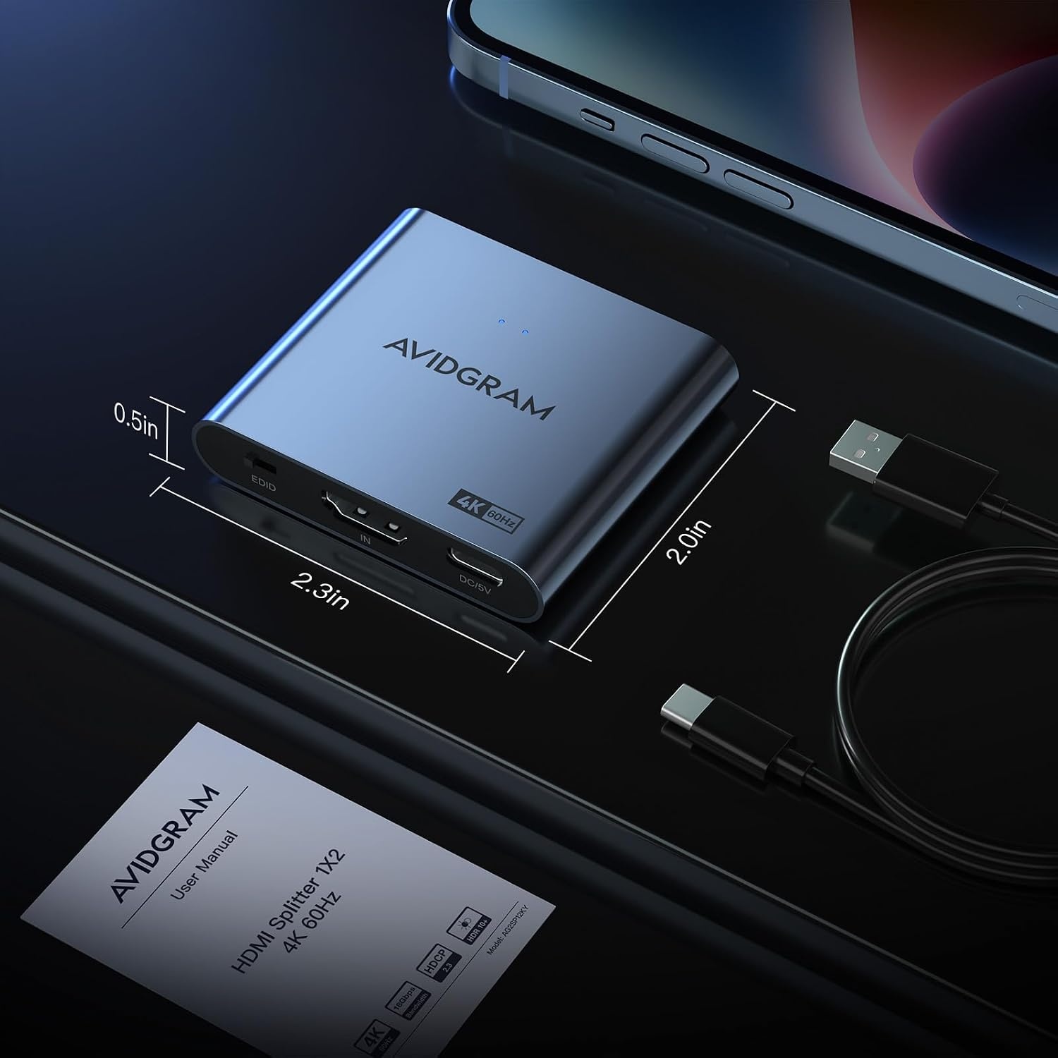 HDMI-Splitter 1 auf 2, 4K 60Hz mit Downscaler - 32% Rabatt