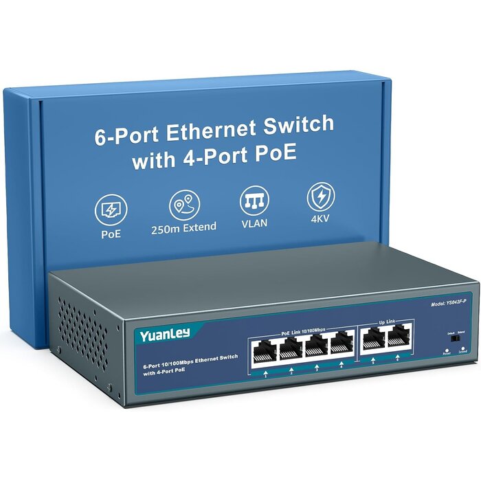 PoE-Switch 6-Port 2,5G/10G SFP - 34% Rabatt auf diesen zuverlässigen Netzwerk-Hub