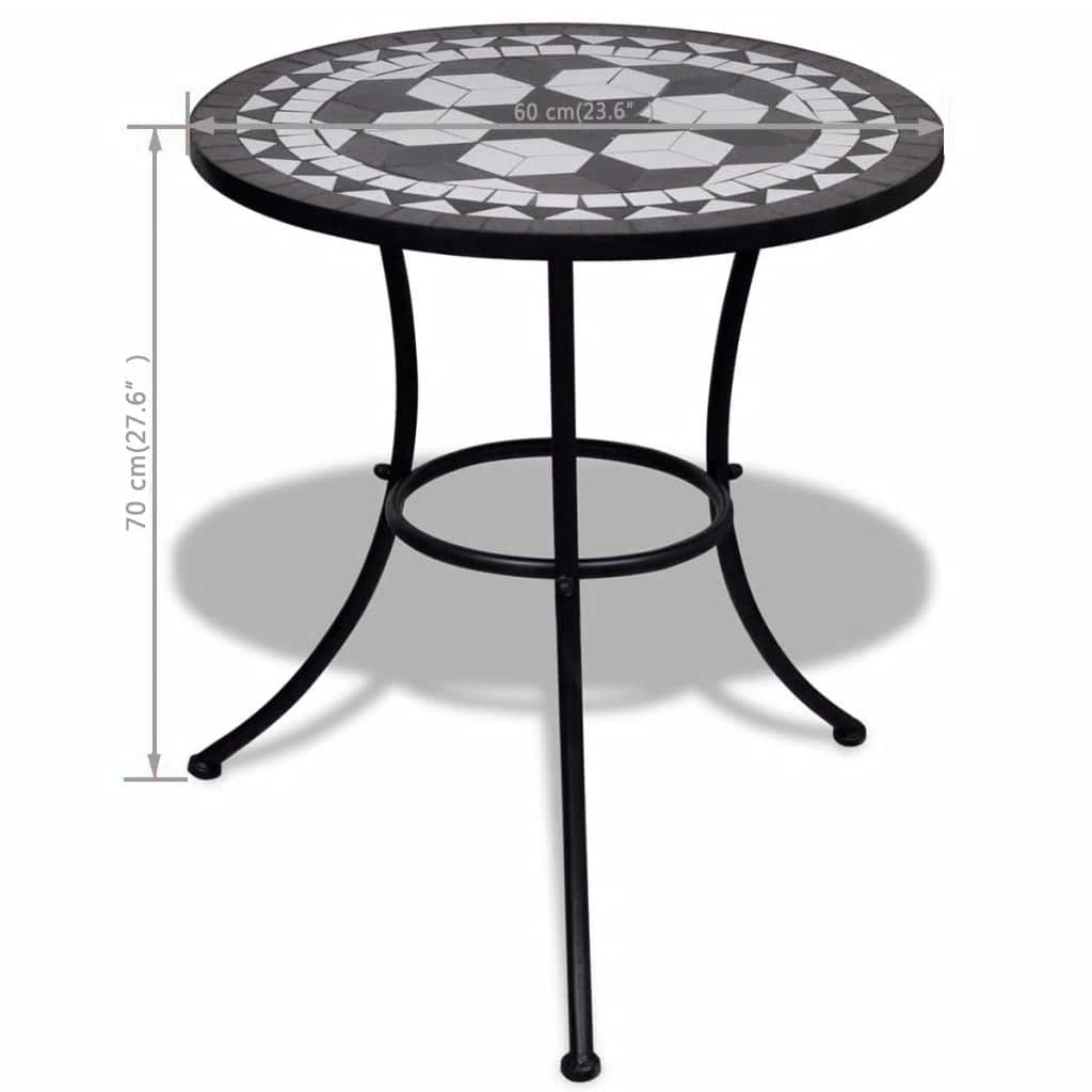 Vidaxl Mosaik Bistrotisch 60 cm Schwarz Weiß - 34% Rabatt auf Retourenware