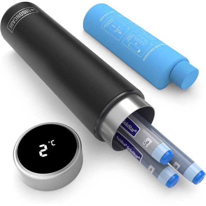 Insulinkühltasche mit Temperaturanzeige - Cyan - 28% Rabatt