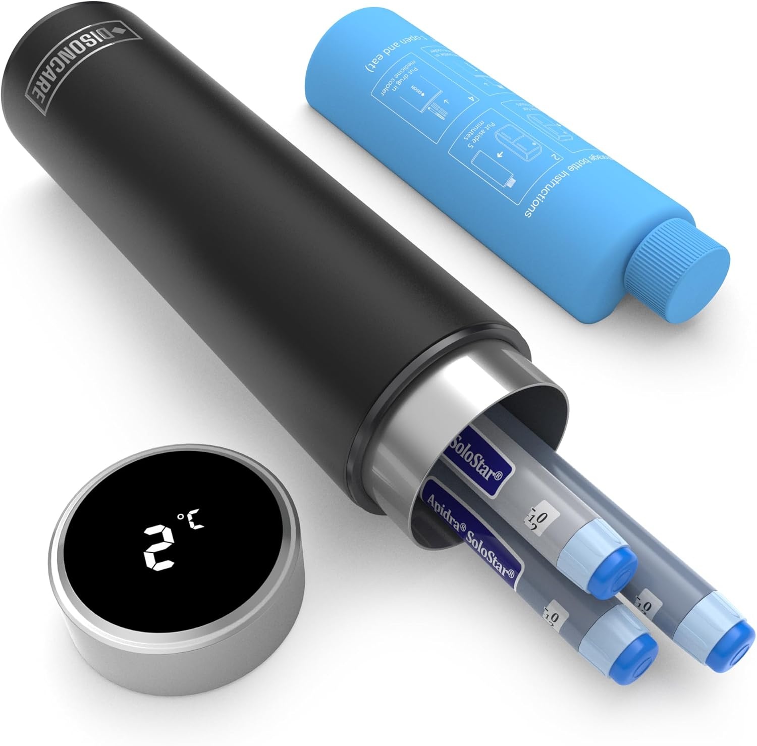 Insulinkühltasche mit Temperaturanzeige - Cyan - 28% Rabatt