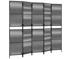 Vidaxl 5-Paneel Raumteiler Poly-Rattan Schwarz 245x200cm - 51% Rabatt