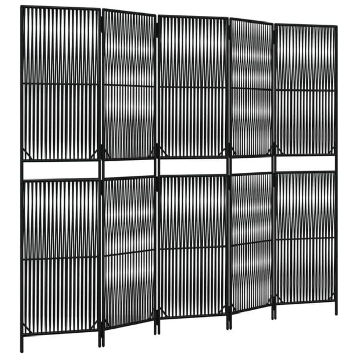 Vidaxl Raumteiler 5 Paneele Poly-Rattan Schwarz 245x200cm - 34% Rabatt