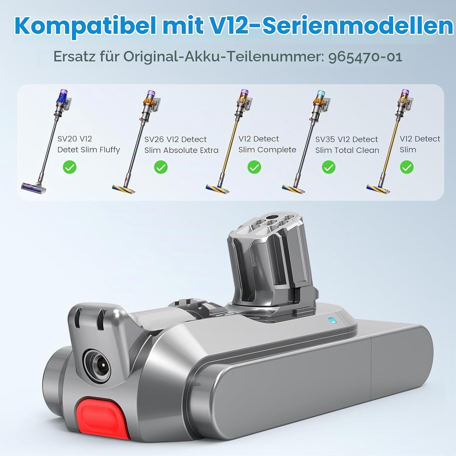 Ersatzakku für V12 Staubsauger 3900mAh 25,2V - 34% Rabatt