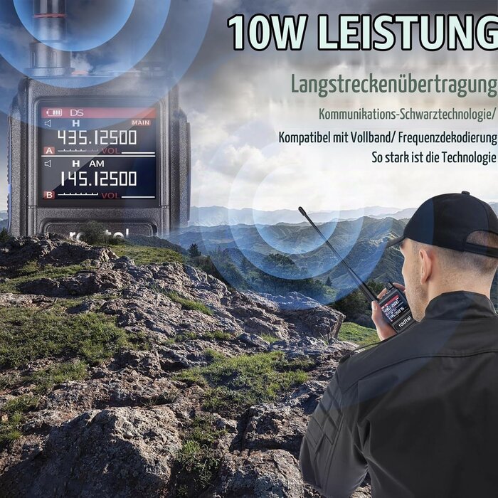 Tri-Band Handfunkgerät 10W mit Flugfunk & Dual-Display - 33% Rabatt