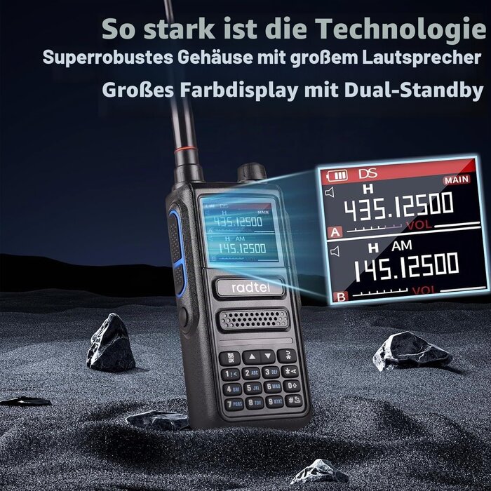 Tri-Band Handfunkgerät 10W mit Flugfunk & Dual-Display - 33% Rabatt