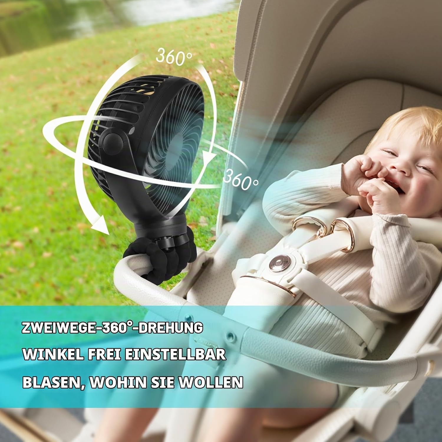 Multifunktions-Ventilator mit 10.000 mAh Akku, Fernbedienung & LED - 32% Rabatt