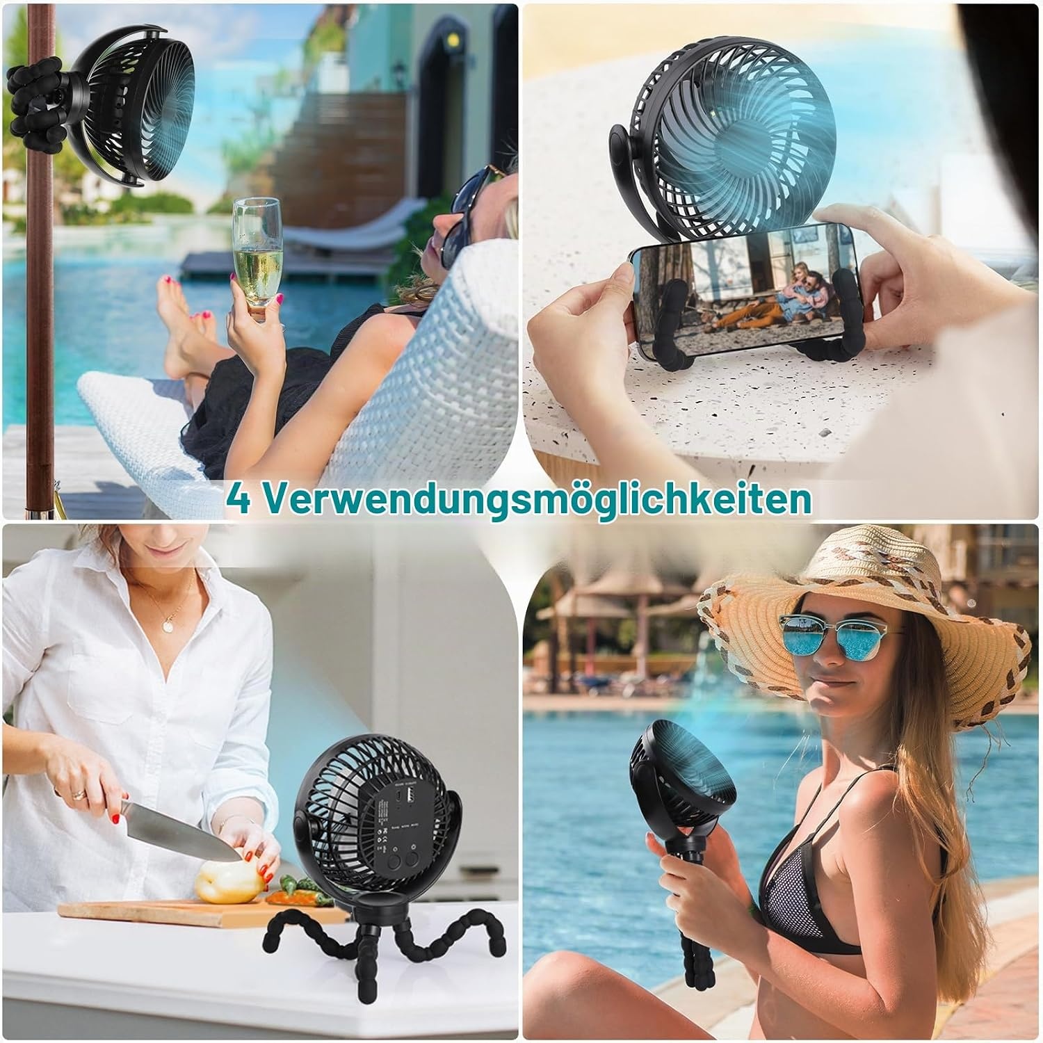 Multifunktions-Ventilator mit 10.000 mAh Akku, Fernbedienung & LED - 32% Rabatt