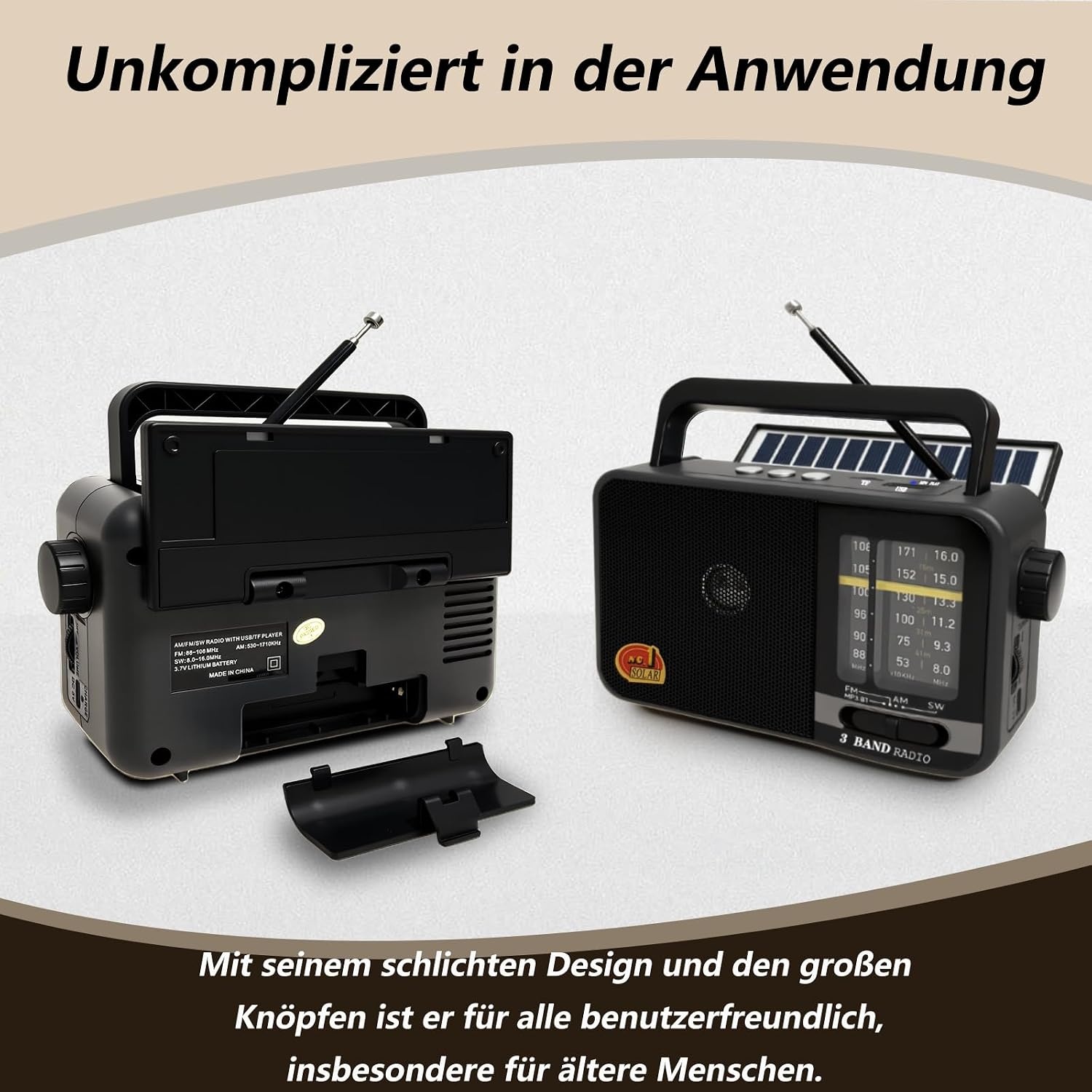 Tragbares Notfallradio mit Solar & Bluetooth - 31% Rabatt