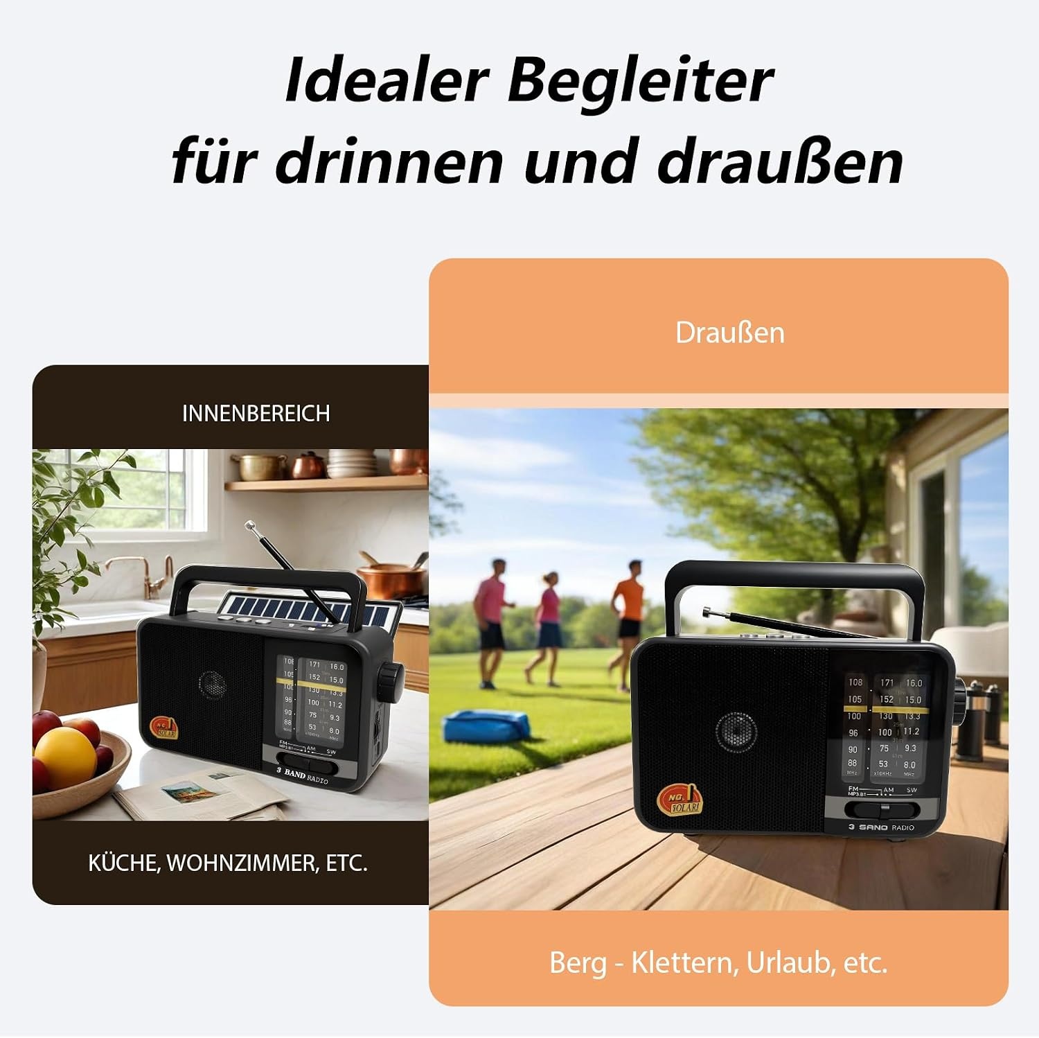 Tragbares Notfallradio mit Solar & Bluetooth - 31% Rabatt