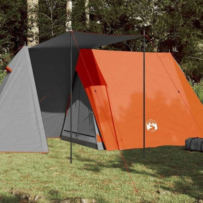 Vidaxl 3-Personen-Campingzelt in Grau & Orange - 34% Rabatt auf Retourenware