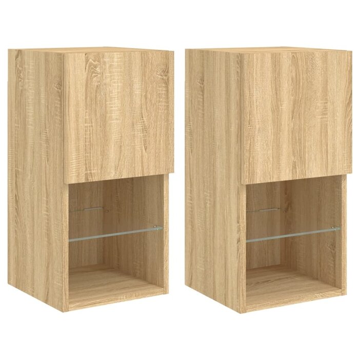 Vidaxl TV-Schrank Set LED Sonoma Eiche 30,5x30x60 cm - 34% Rabatt