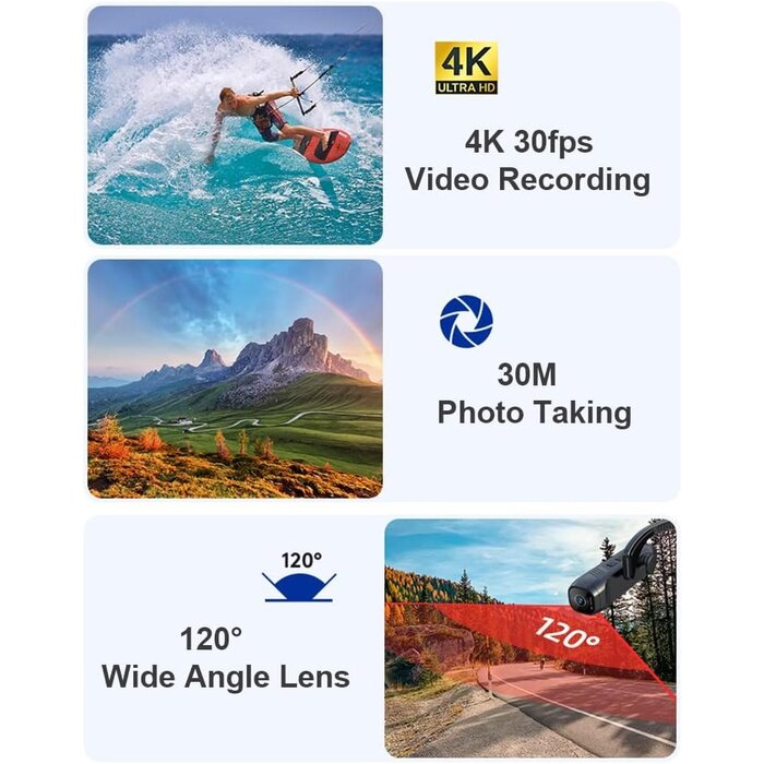 4K Kopf-Action-Kamera für Vlogs - 34% Rabatt auf Retourenware