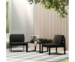 Vidaxl 3-teiliges Loungeset aus Aluminium in Anthrazit - 53% Rabatt