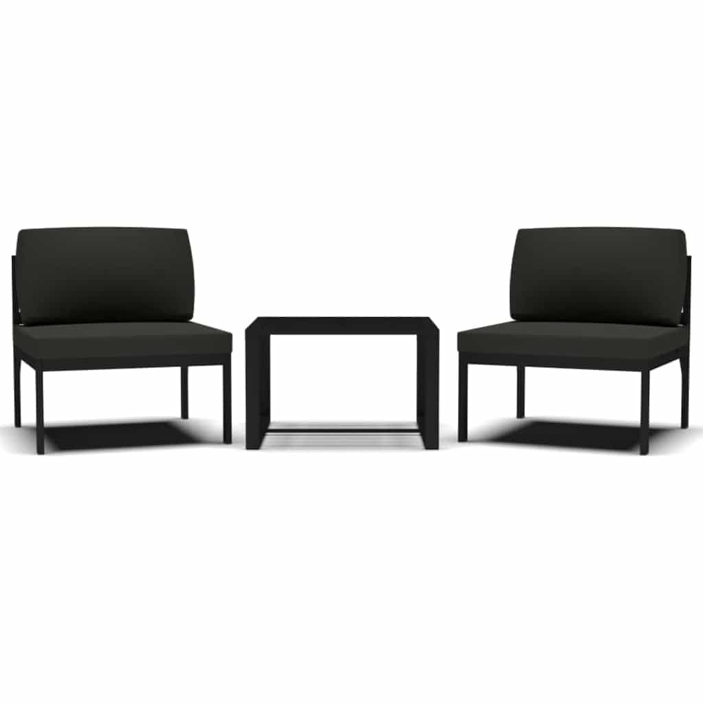 Vidaxl 3-teiliges Loungeset aus Aluminium Anthrazit - 35% Rabatt