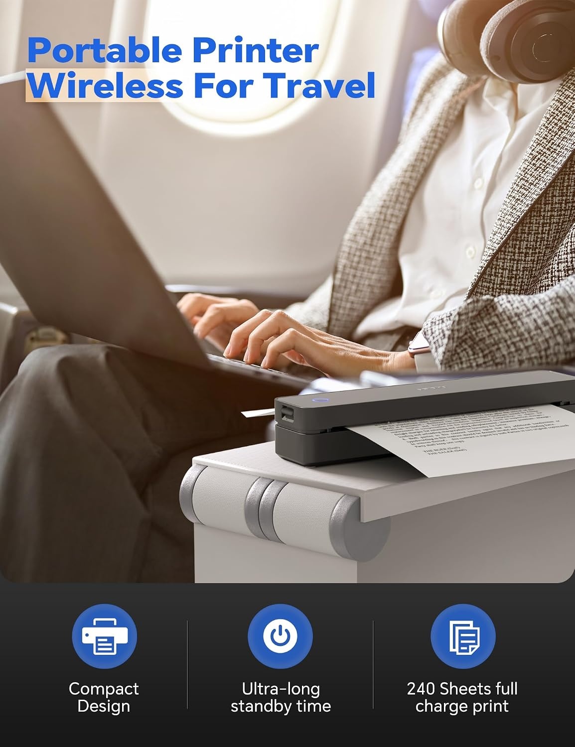 Mobiler A4 Thermodrucker, 300 DPI, Bluetooth - 29% Rabatt