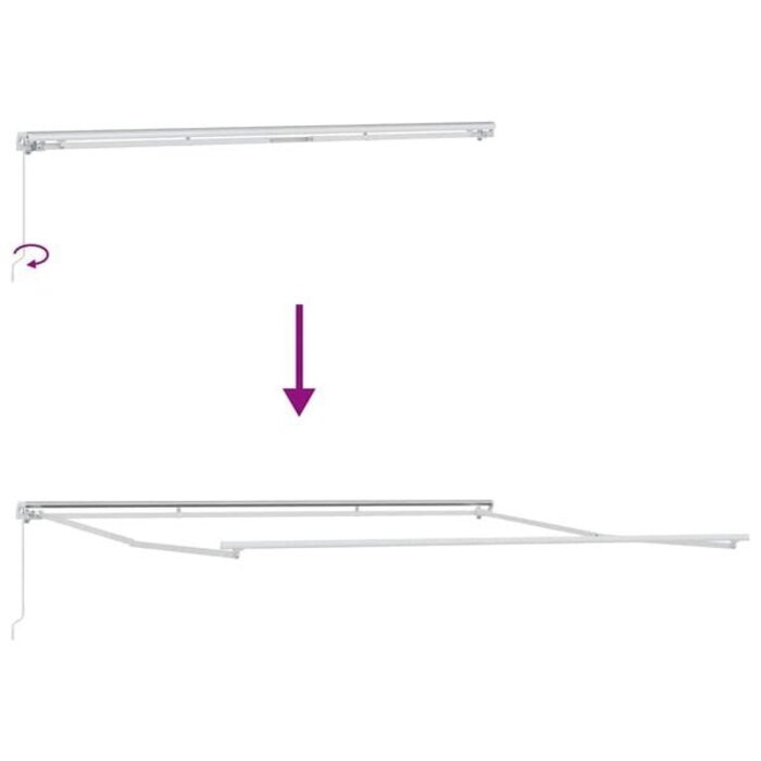 Vidaxl Manuelle Markise Weiß 4,5 x 3,5 m - Metall - 35% Rabatt