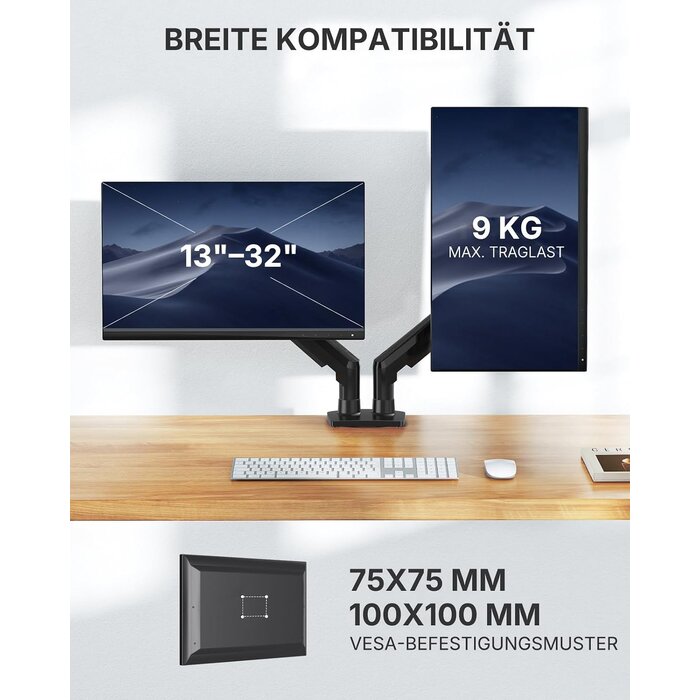 Monitorhalterung für zwei Bildschirme bis 32 Zoll - 34% Rabatt