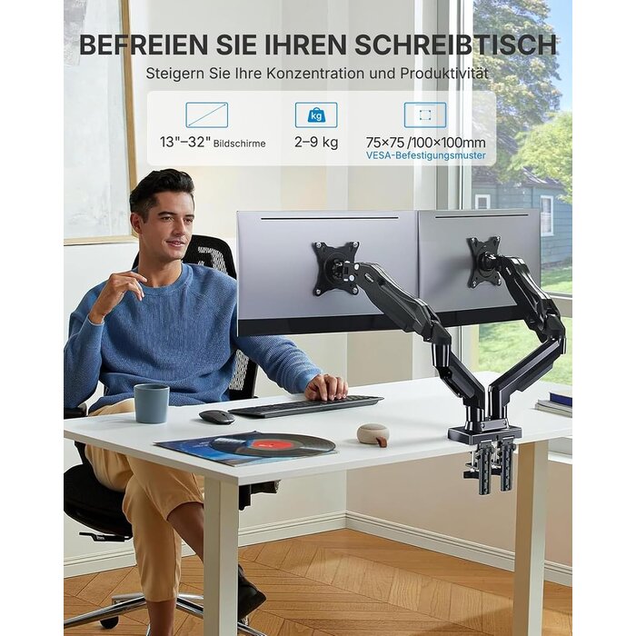 Monitorhalterung für zwei Bildschirme bis 32 Zoll - 34% Rabatt