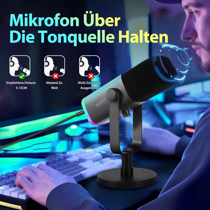 Dynamisches Gaming-Mikrofon mit RGB - 34% Rabatt auf Ausgepackt-Zustand