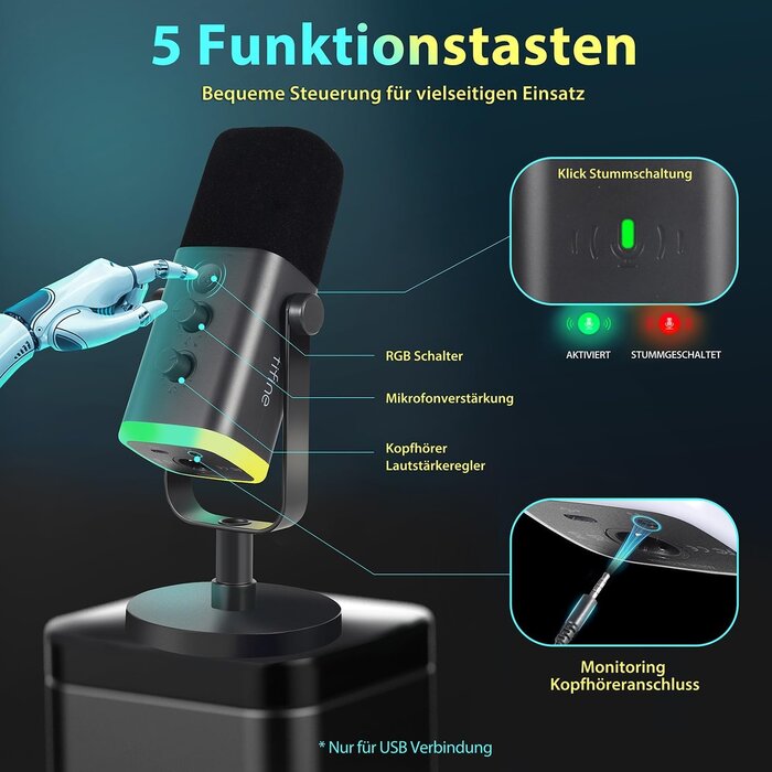 Dynamisches Gaming-Mikrofon mit RGB - 34% Rabatt auf Ausgepackt-Zustand