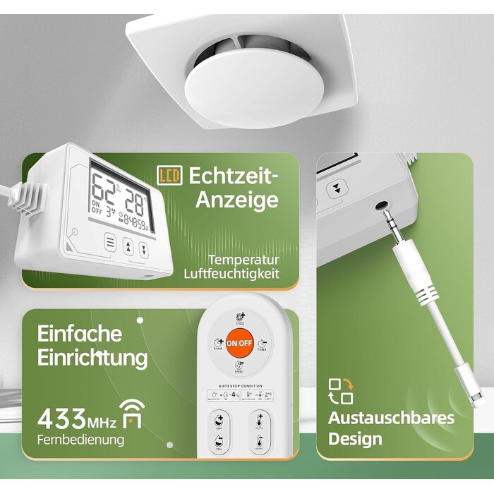 Badezimmerlüfter mit Sensor & Fernbedienung - 34% Rabatt auf Ausgepackt-Ware
