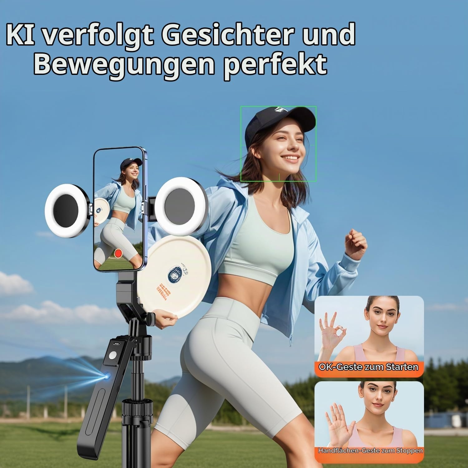 KI-Smartphone-Stativ 180 cm mit RGB-Licht - 32% Rabatt