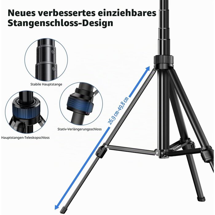 KI-Smartphone-Stativ 180 cm mit RGB-Licht - 32% Rabatt
