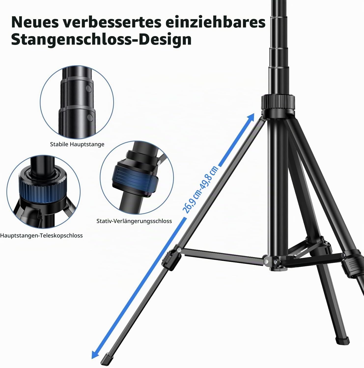 KI-Smartphone-Stativ 180 cm mit RGB-Licht - 32% Rabatt