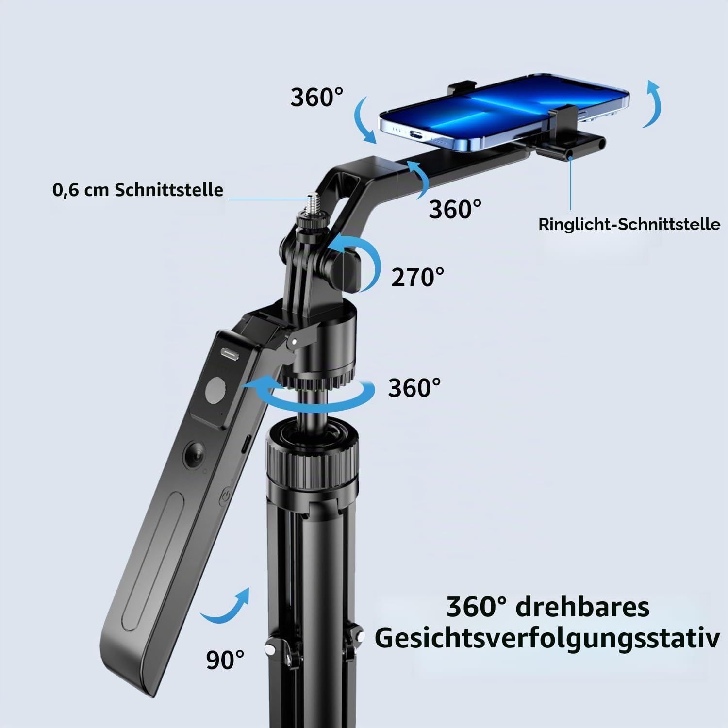 KI-Smartphone-Stativ 180 cm mit RGB-Licht - 32% Rabatt