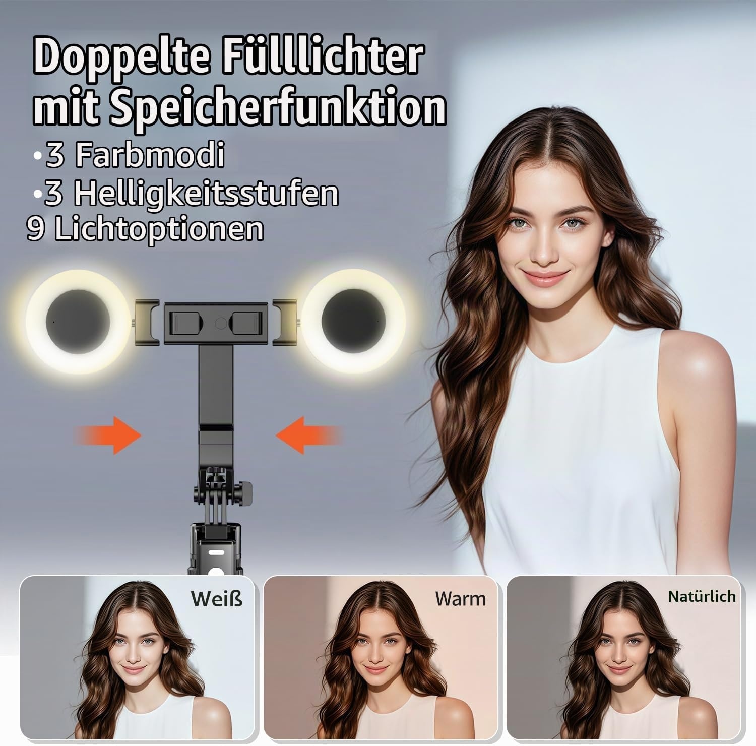 KI-Smartphone-Stativ 180 cm mit RGB-Licht - 32% Rabatt