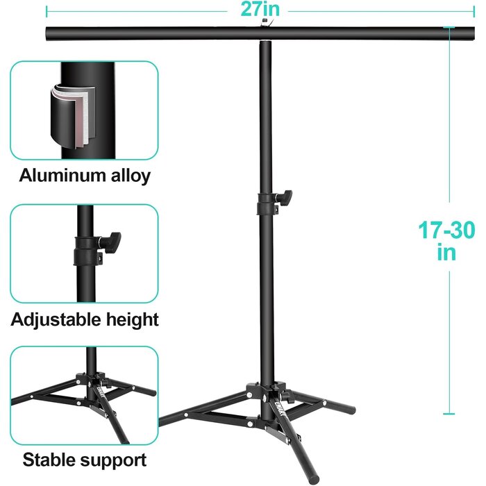 Fotografie-Hintergrundset mit T-Ständer - 33% Rabatt - 7 doppelseitige Motive