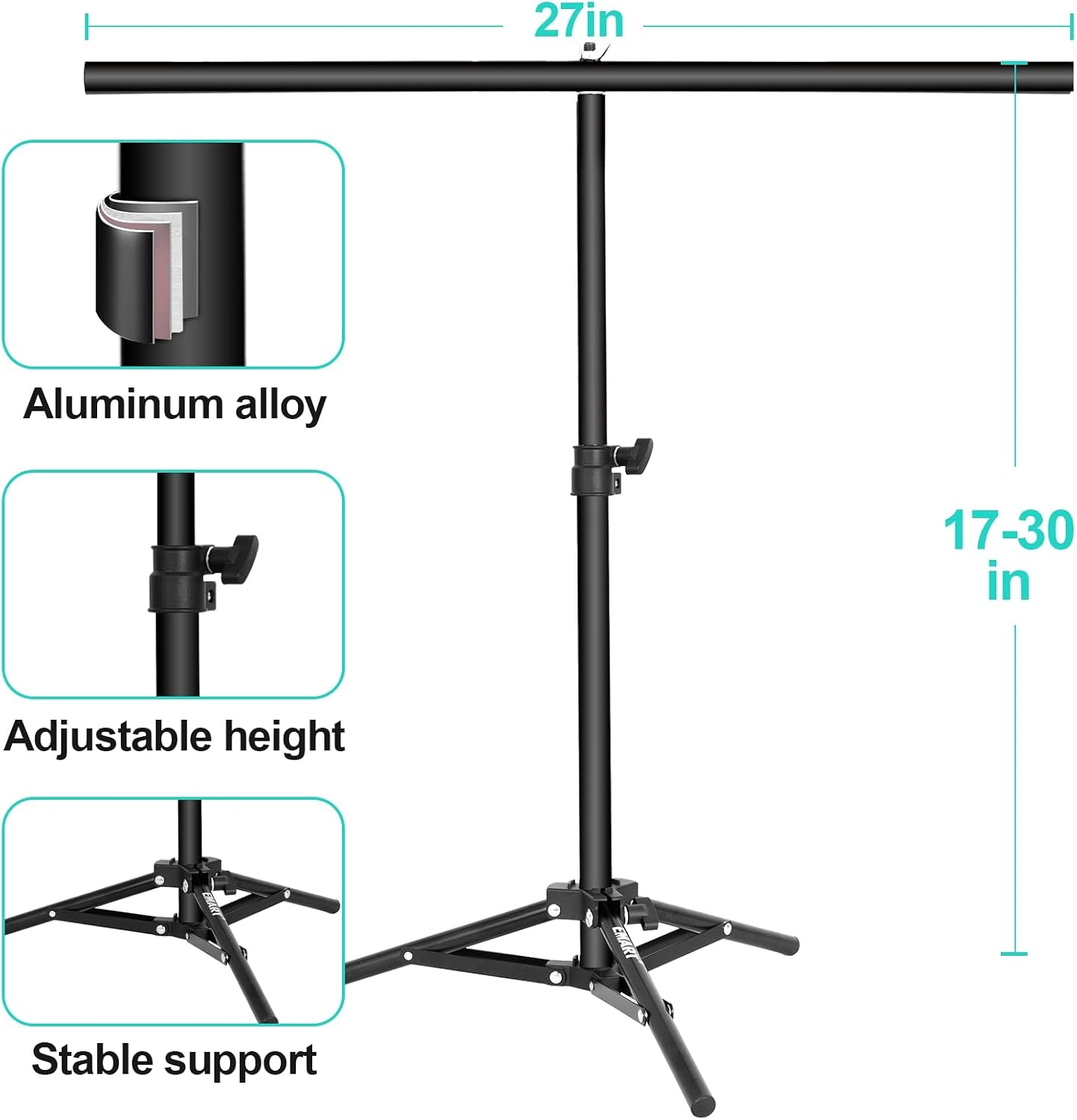 Fotografie-Hintergrundset mit T-Ständer - 33% Rabatt - 7 doppelseitige Motive