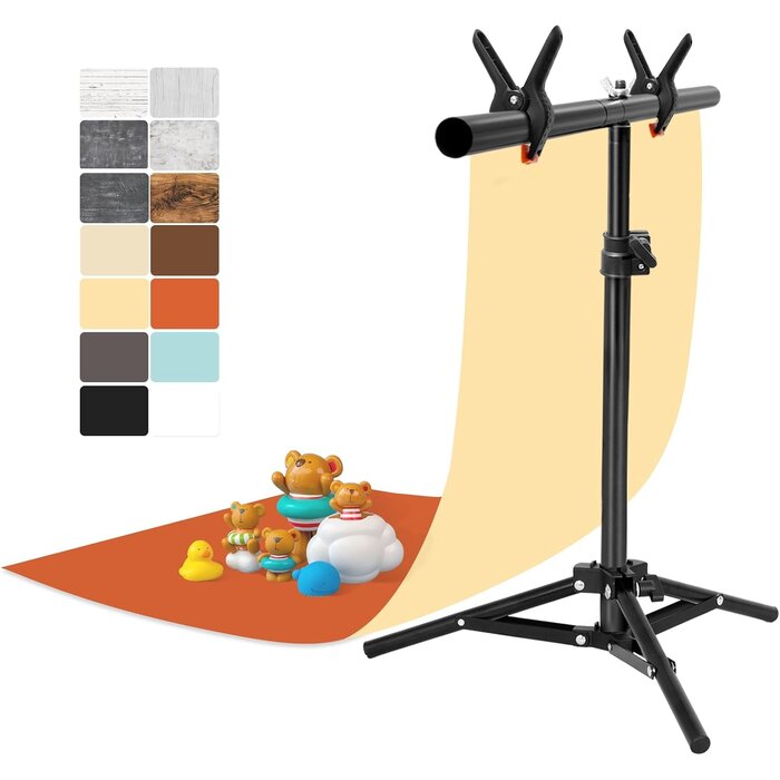 Fotografie-Hintergrundset mit T-Ständer - 33% Rabatt - 7 doppelseitige Motive