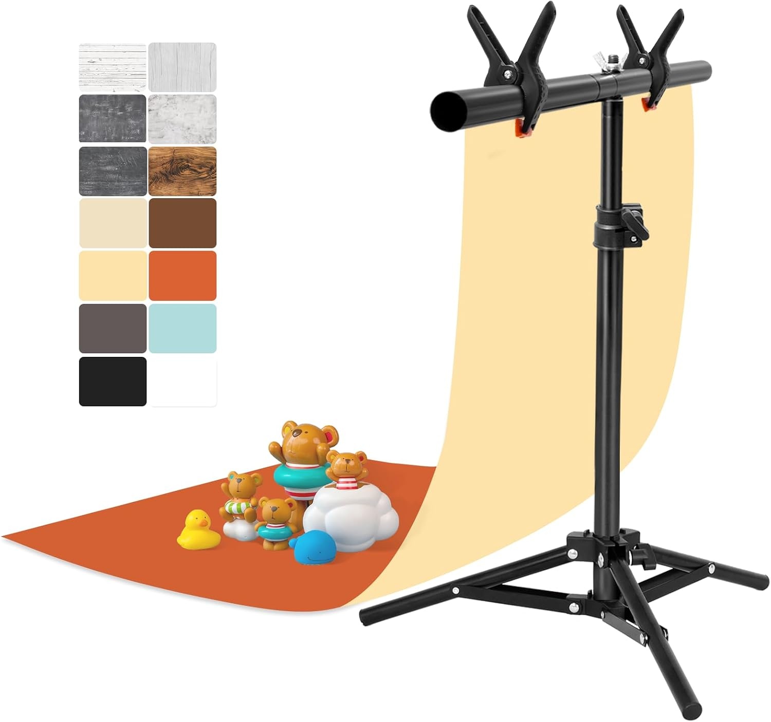 Fotografie-Hintergrundset mit T-Ständer - 33% Rabatt - 7 doppelseitige Motive