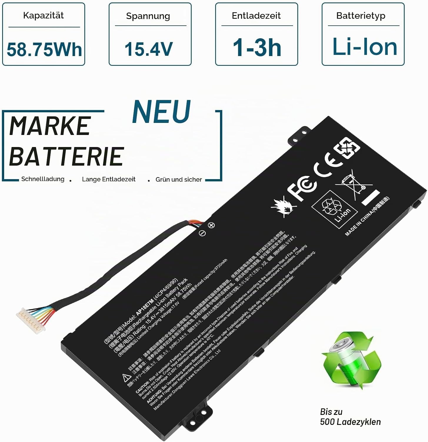 Laptop-Akku 15,4V 58,75Wh für Gaming-Notebooks - 32% Rabatt