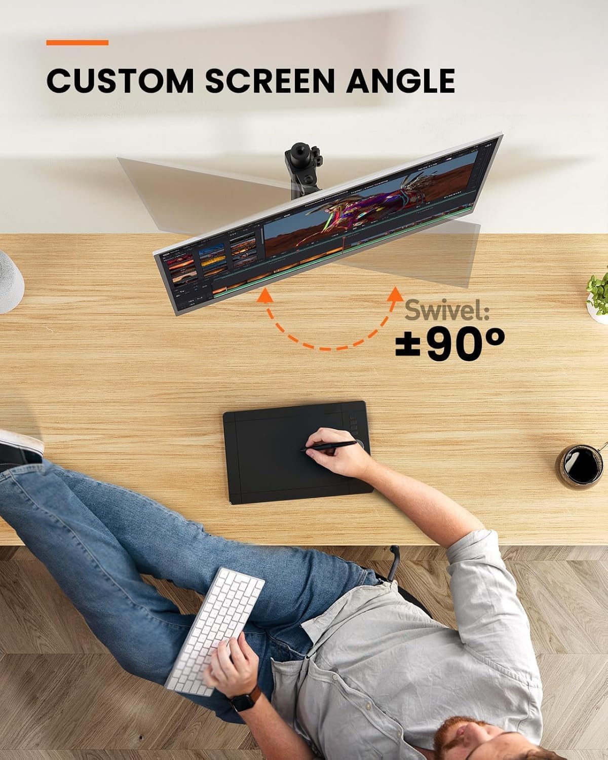 Verstellbarer Monitorarm 13-32 Zoll, VESA 100x100, 8kg - 26% Rabatt